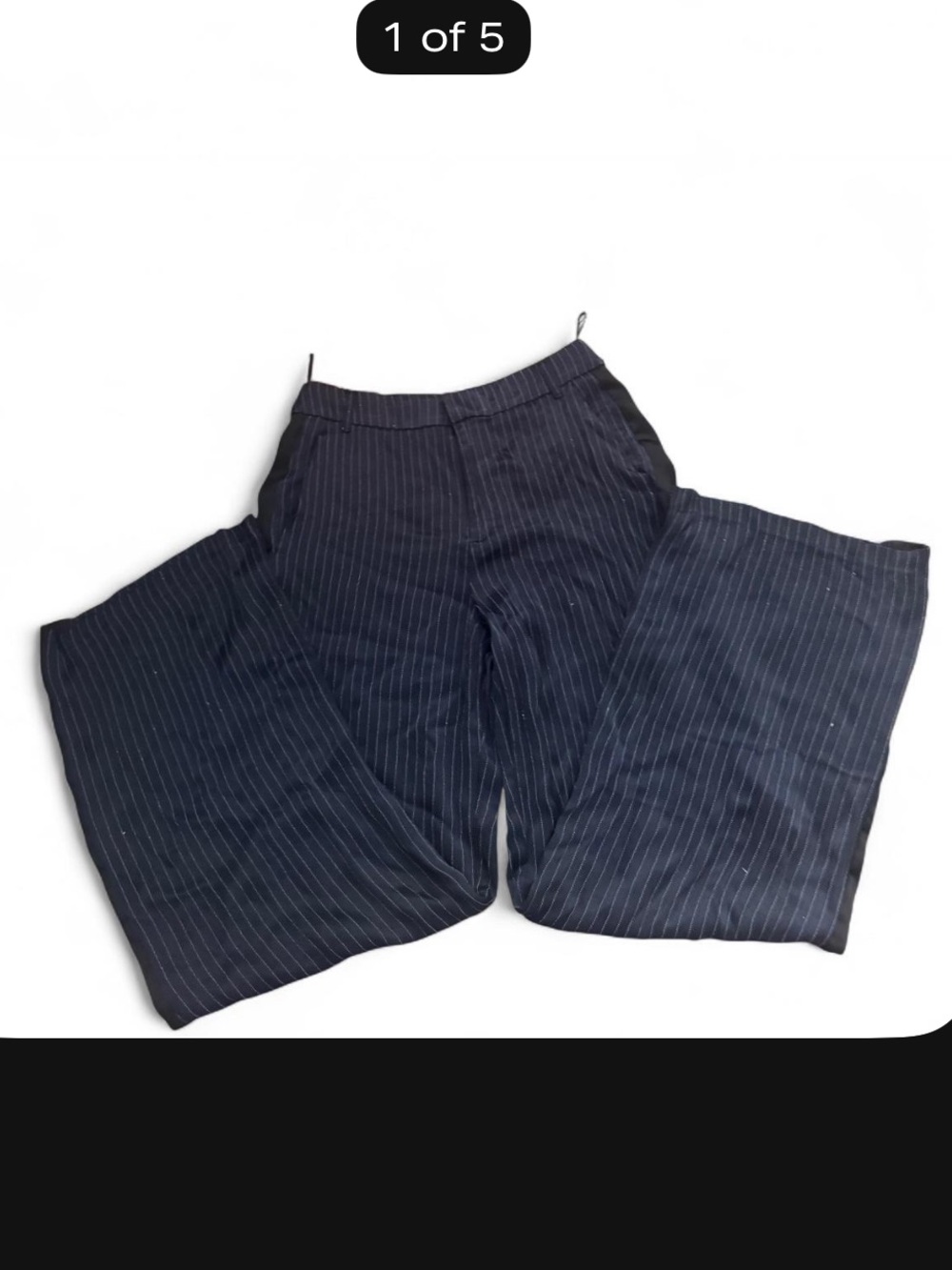 Zara Navy and White Pinstripe Wide Leg Pants